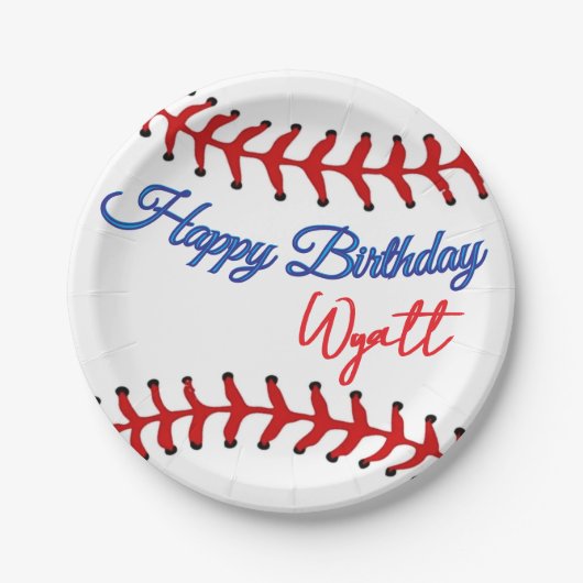 Baseball-Geburtstag Pappteller (Vorderseite)