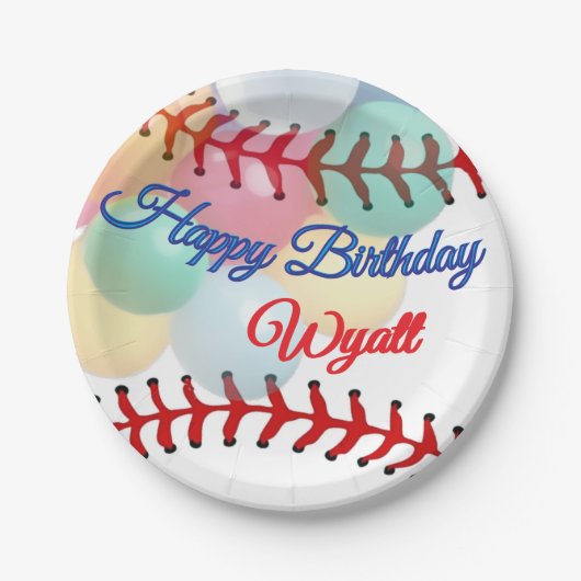 Baseball-Geburtstag Pappteller (Vorderseite)