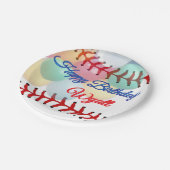 Baseball-Geburtstag Pappteller (Schrägansicht)