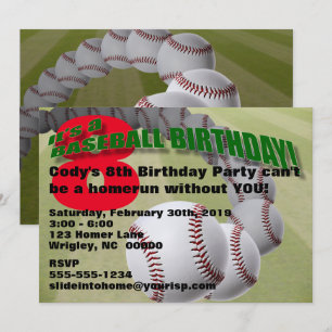 Baseball-Geburtstag! PARTY EINLADUNG
