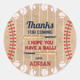 Baseball-Geburtstag Runder Aufkleber
