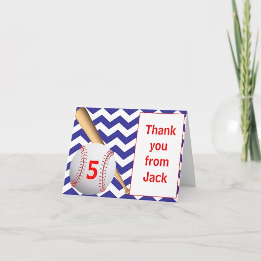 Baseball Geburtstag Vielen Dank Note Card Dankeskarte (Vorderseite)