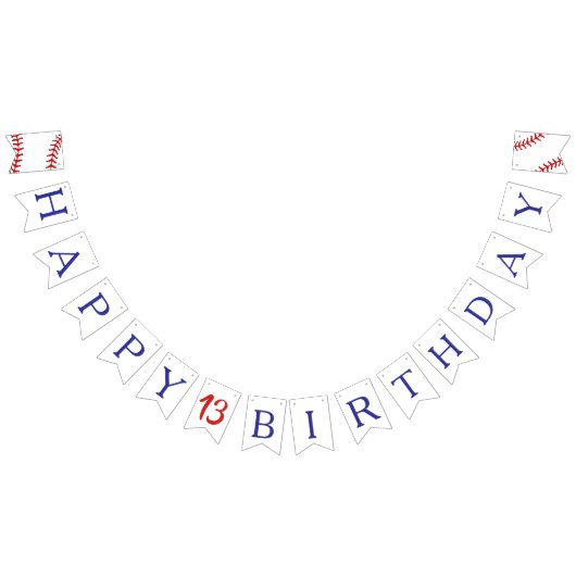 Baseball-Geburtstag Wimpelkette (Alle)