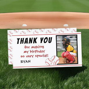 Baseball-Geburtstags-Dankeschön-Fotokarte Dankeskarte