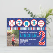 Baseball-Geburtstags-Einladung (2. Geburtstag) Einladung (Stehend Vorderseite)