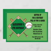Baseball-Geburtstags-Einladung Einladung (Vorne/Hinten)