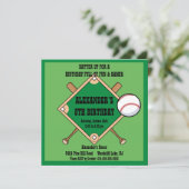 Baseball-Geburtstags-Einladung Einladung (Stehend Vorderseite)