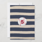 Baseball-Geburtstags-Einladungs-Baseball-5. Einladung (Rückseite)