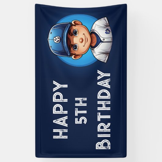 Baseball-Geburtstagsbanner Banner (Vertikal)