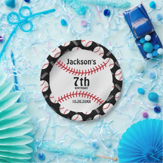 *Baseball-Geburtstagsdesign| Personalisieren Pappteller (Party)