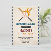 Baseball-Geburtstagseinladung Einladung (Stehend Vorderseite)