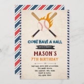 Baseball-Geburtstagseinladung Einladung (Vorne/Hinten)