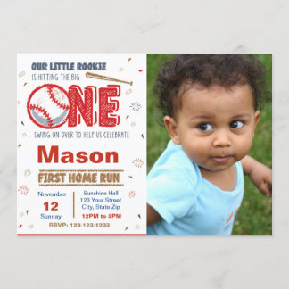 Baseball Geburtstagseinladung mit Foto Einladung