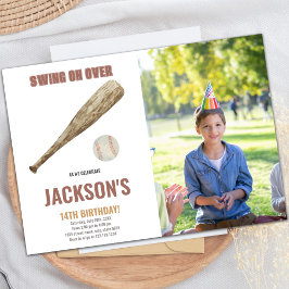 Baseball Geburtstagseinladungen mit Foto Einladung