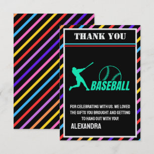 Baseball-Geburtstagsfeier, Baseball Mädchen Spiele Dankeskarte