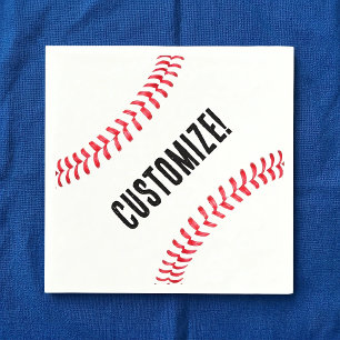 Baseball-Geburtstagsfeier Benutzerdefinierter Name Serviette