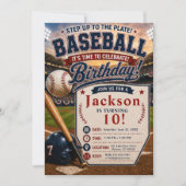 Baseball-Geburtstagsfeier Einladung (Vorderseite)
