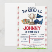 Baseball-Geburtstagsfeier-Einladung Einladung (Vorne/Hinten)
