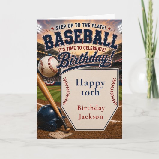 Baseball-Geburtstagsfeier Karte (Vorderseite)