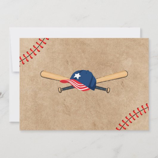 Baseball-Geburtstagsjunge Foto Einladung (Rückseite)