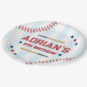 Baseball-Geburtstagsjunge Pappteller (Schrägansicht)