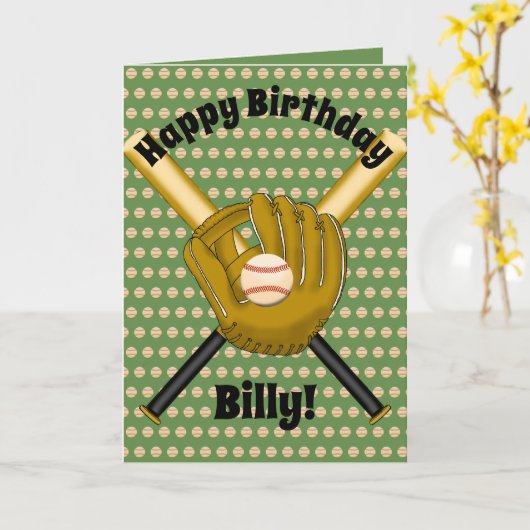 Baseball-Geburtstagskarte Karte (Gelbe Blume)