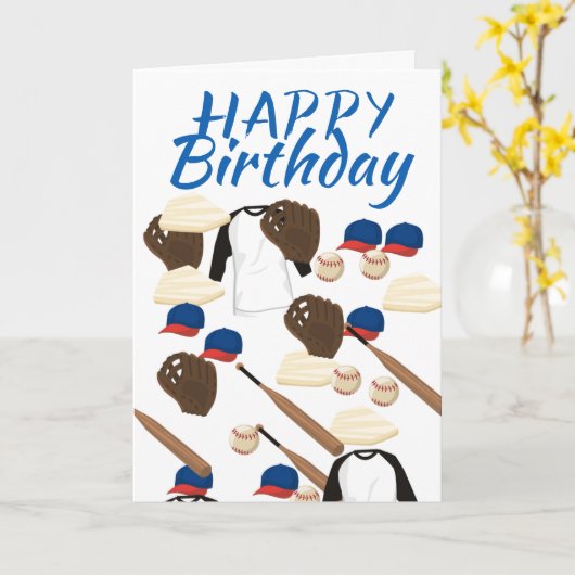 Baseball-Geburtstagskarte Karte (Gelbe Blume)