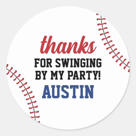 Baseball Geburtstagskleber Runder Aufkleber (Vorderseite)