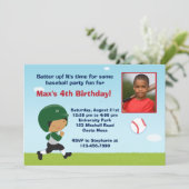 Baseball-Geburtstagspartei Einladung (Stehend Vorderseite)
