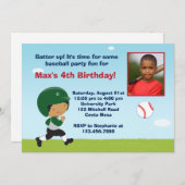 Baseball-Geburtstagspartei Einladung (Vorne/Hinten)
