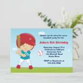 Baseball-Geburtstagspartei Einladung (Stehend Vorderseite)