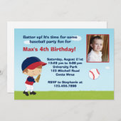 Baseball-Geburtstagspartei Einladung (Vorne/Hinten)