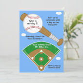 Baseball-Geburtstagspartei Einladung (Stehend Vorderseite)