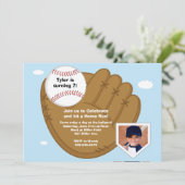 Baseball-Geburtstagspartei Einladung (Stehend Vorderseite)