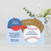 Baseball-Geburtstagspartei Einladung (Stehend Vorderseite)