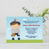 Baseball-Geburtstagspartei Einladung (Stehend Vorderseite)