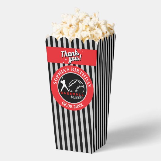 Baseball Geburtstagsparty, Baseball Girl Player Geschenkschachtel (Geplatzt)