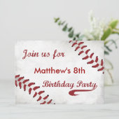 Baseball Geburtstagsparty Einladung (Stehend Vorderseite)