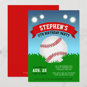 Baseball Geburtstagsparty Einladung