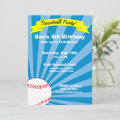 Baseball Geburtstagsparty Einladung (Stehend Vorderseite)