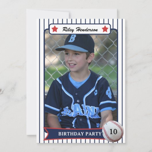 Baseball Geburtstagsparty Einladung (Vorderseite)