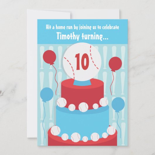 Baseball Geburtstagsparty Einladung (Vorderseite)
