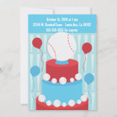 Baseball Geburtstagsparty Einladung (Rückseite)