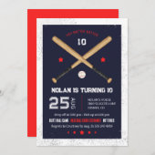 Baseball Geburtstagsparty Einladung (Vorne/Hinten)