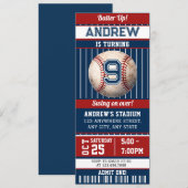 Baseball-Geburtstagsparty-Einladungsticket Einladung (Vorne/Hinten)