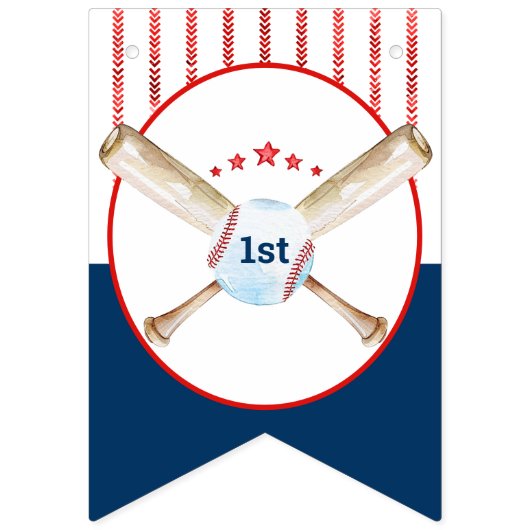 Baseball Geburtstagsparty - Jagdfahnen Wimpelkette (Erste Fahne)