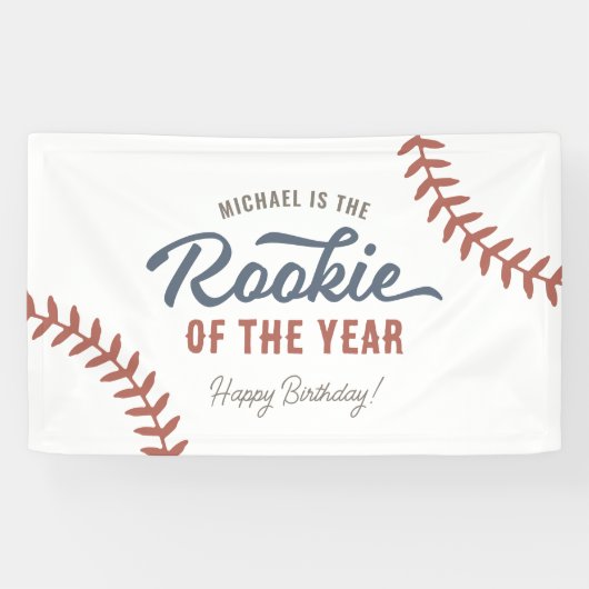 Baseball Geburtstagsparty Rookie des Jahres Banner (Horizontal)