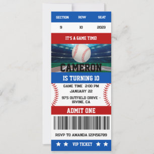 Baseball-GeburtstagsTicket Einladung