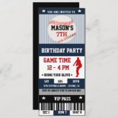 Baseball-GeburtstagsTicket Einladung (Vorne/Hinten)