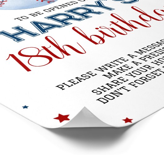 Baseball Geburtstagszeit Kapselzeichen Poster (Ecke)